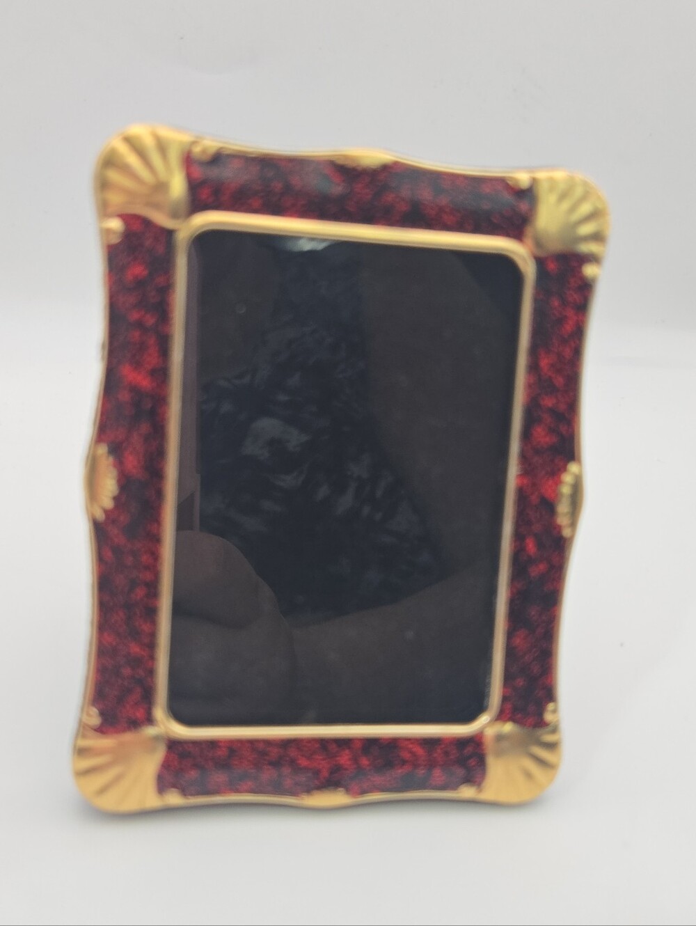 Vintage Mini Red & Gold Picture Frame